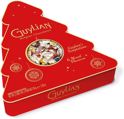 Guylian Temptations Red Christmas Tree Box Of Mixed Flavour Sea Horses 96G - World Food Shop