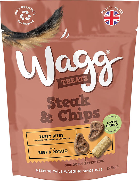 Wagg Dog Treats Steak & Chips 125G