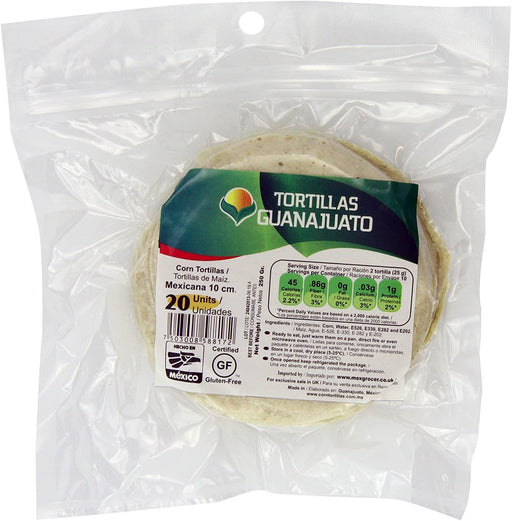 10Cm White Corn Tortilla Mexicana Zip-Lock 20Pcs - World Food Shop