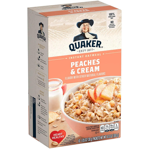 Quaker Instant Oatmeal Peaches & Cream 10.5Oz - World Food Shop