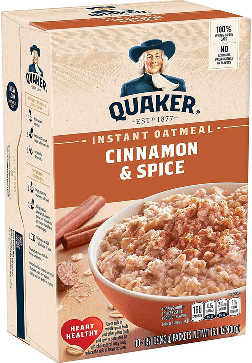 Quaker Instant Oatmeal Cinnamon & Spice 15.1Oz (430G) - World Food Shop