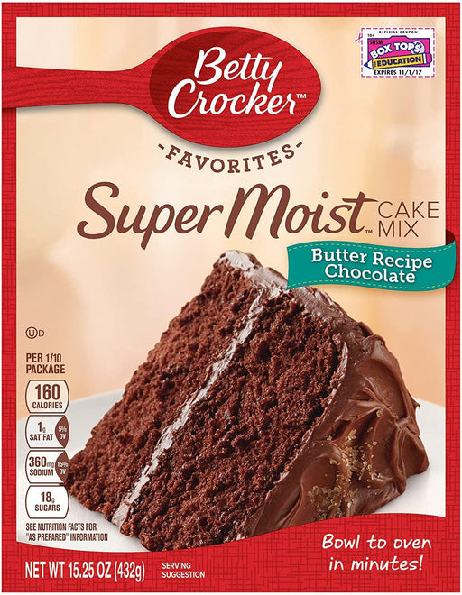 Betty Crocker Super Moist Butter Recipe Chocolate Cake Mix 432G - World Food Shop