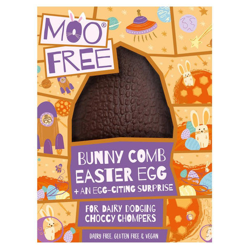 Moo Free Milk Chocolate Bunny Comb Egg With Choccy Buttons 95G - World Food Shop