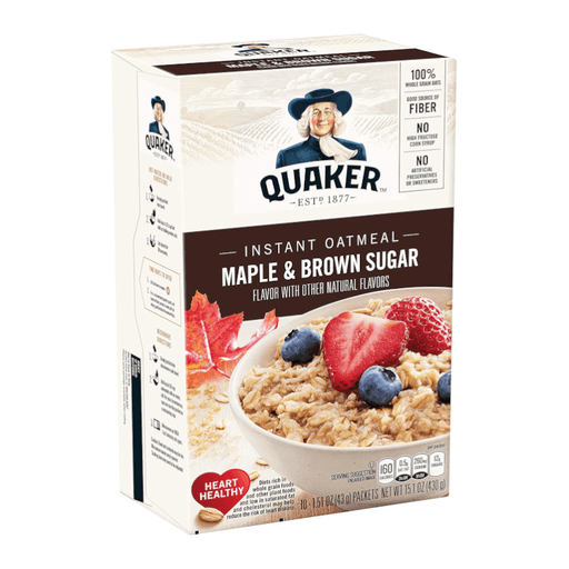 Quaker Instant Oatmeal Maple & Brown Sugar 15.1Oz - World Food Shop