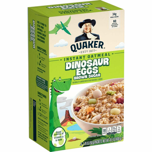 Quaker Instant Oatmeal Dinosaur Eggs Brown Sugar 14.1Oz (400G) - World Food Shop
