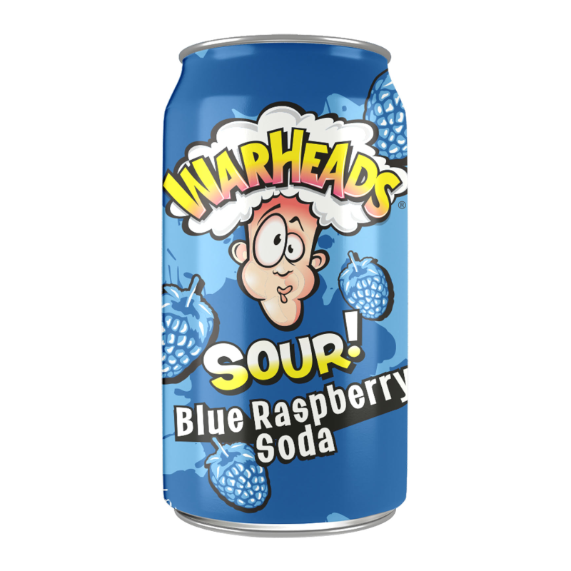 Warheads Sour Blue Raspberry Soda 12oz