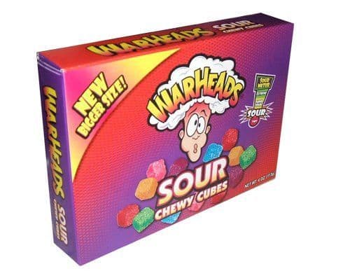 Warheads Sour Chewy Cubes Theatre Box 4oz